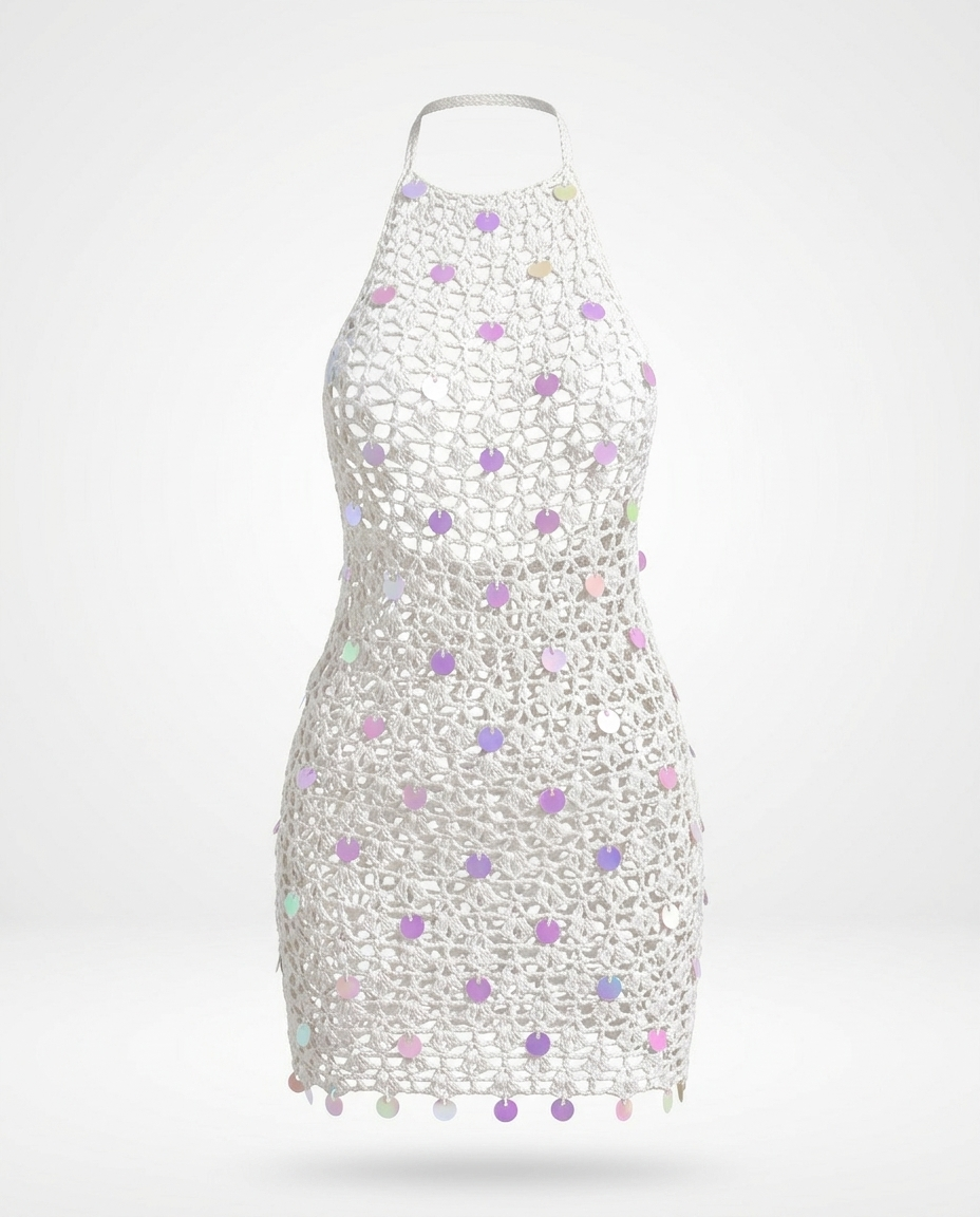 Golbarg crochet sequin cover-up — ghost mannequin