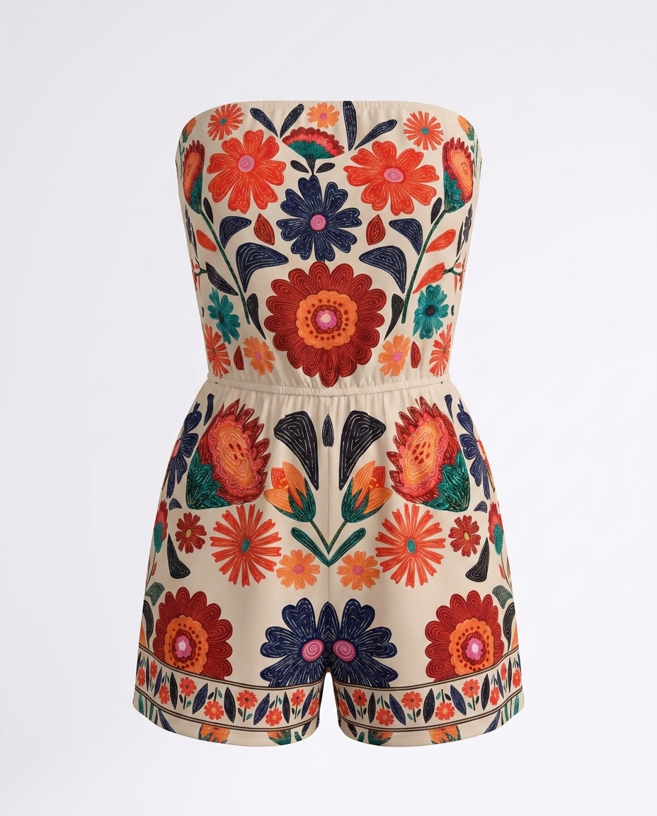 Hortense Floral Strapless Romper - product