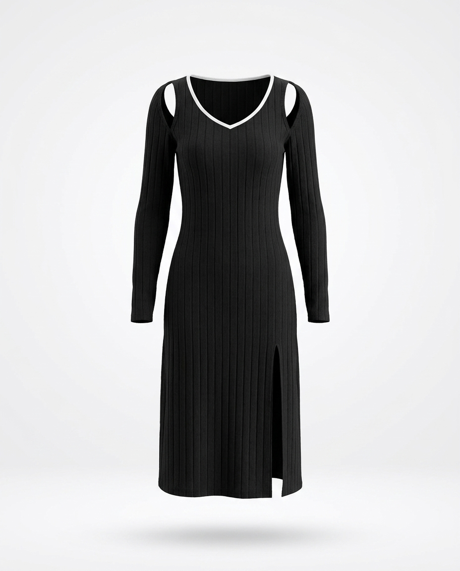 Hyacinth Slit Wide-Strap Dress and Detachable Sleeves Set - product