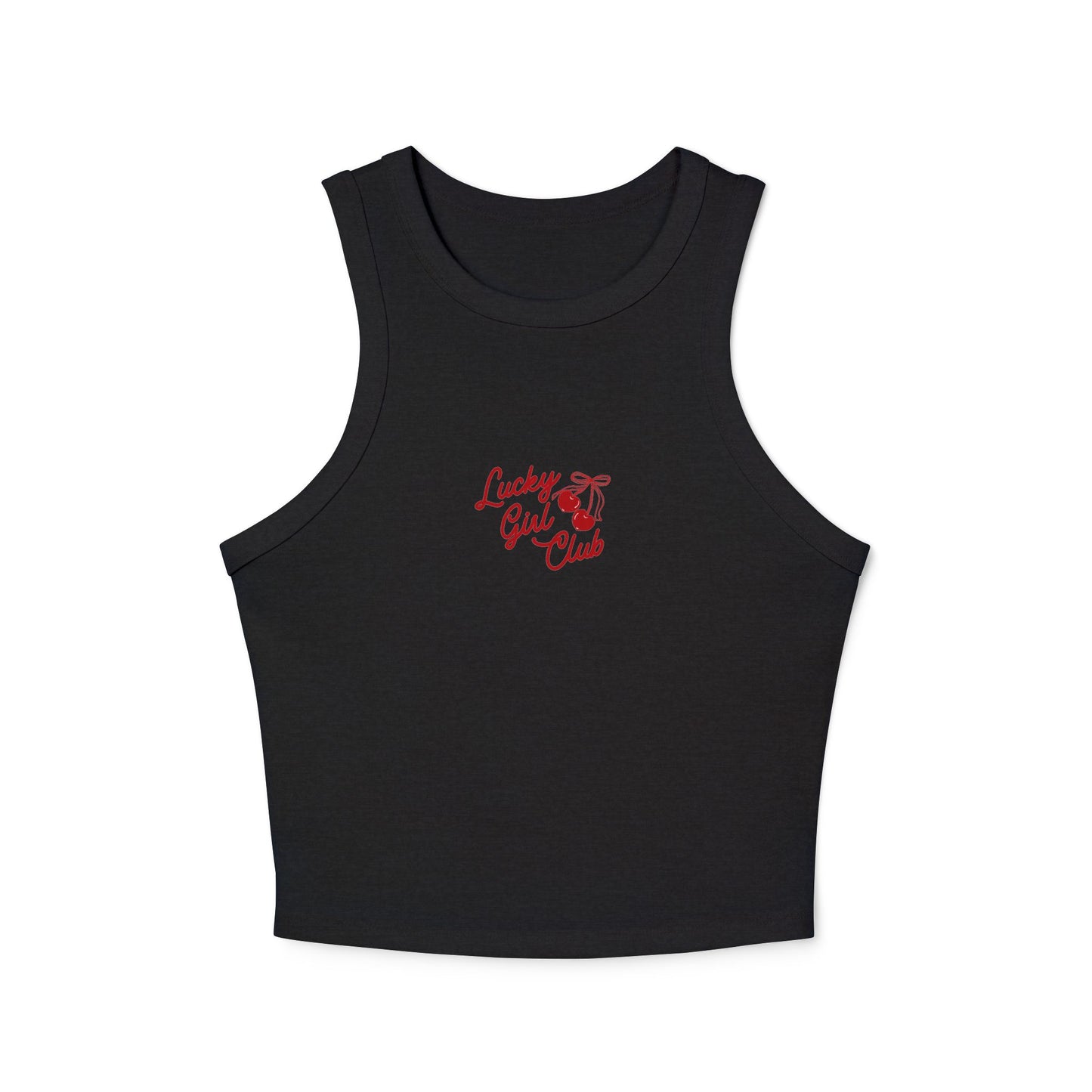 Lucky Girl Club Retro Script Cherry Graphic Tank