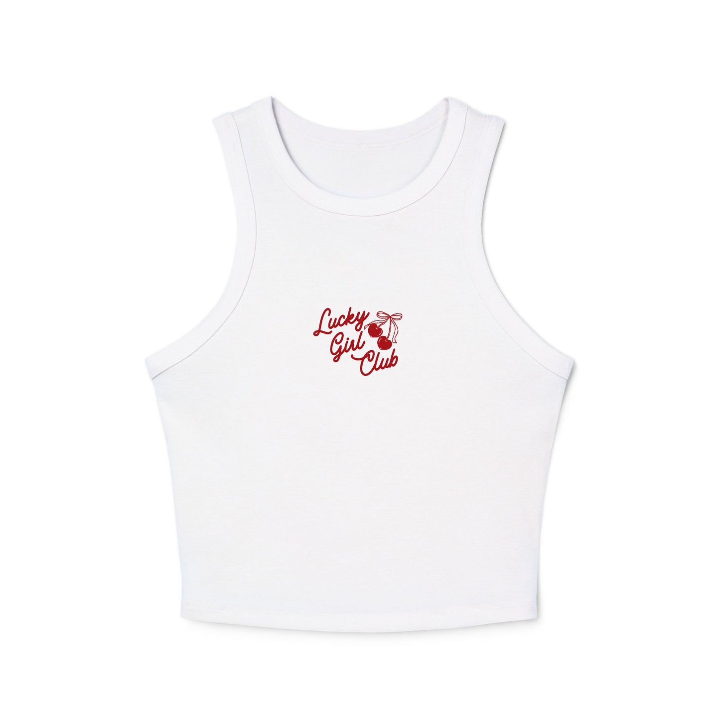 Lucky Girl Club Retro Script Cherry Graphic Tank