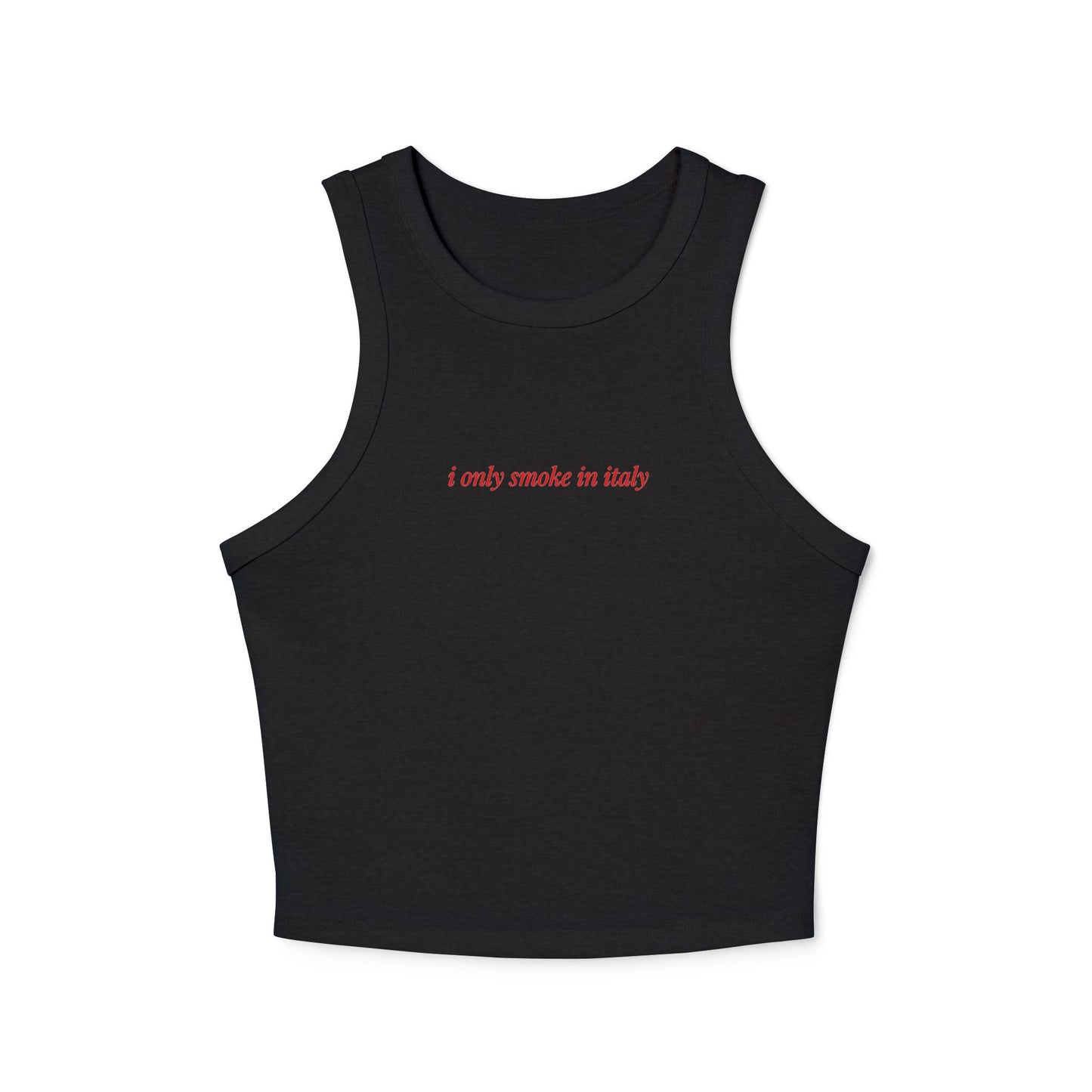I only smoke in Italy Racer Tank Top | Italy Girl Tank European Summer Cool Girl Italian Summer Vacation Outfit