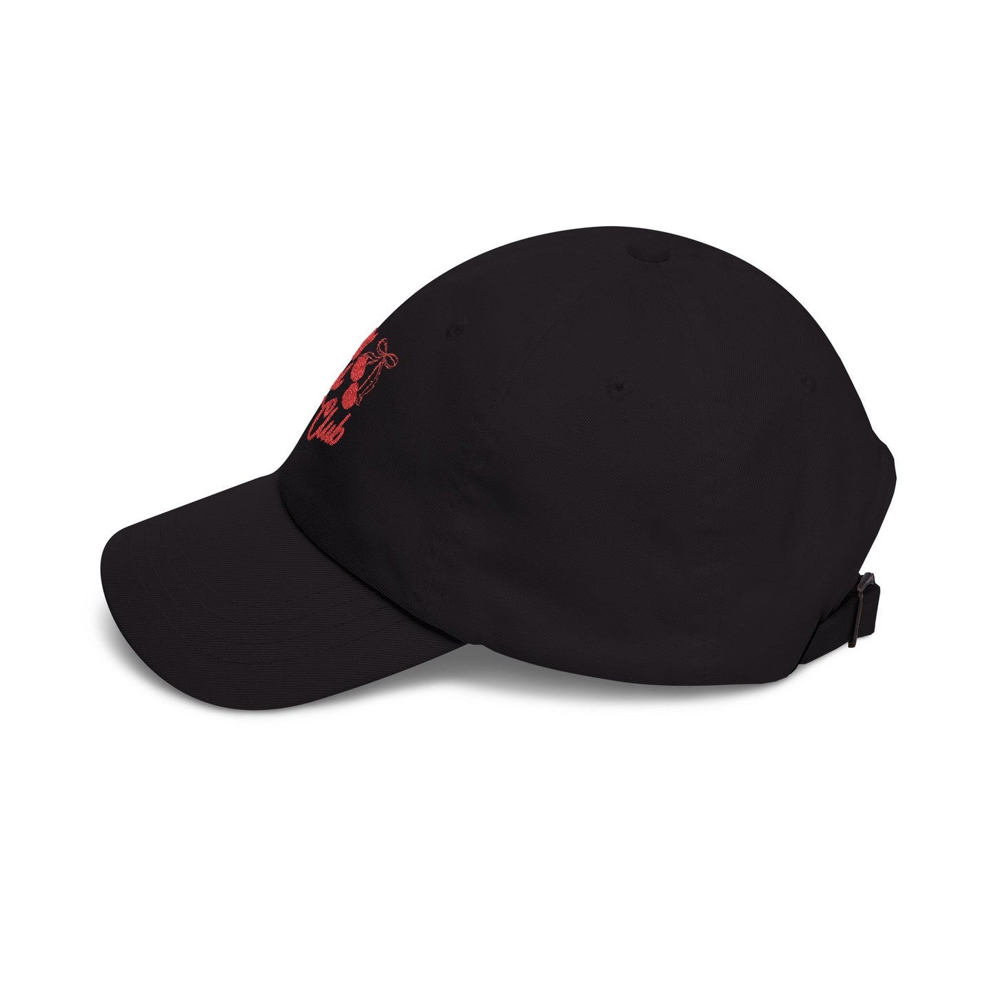 Lucky Girl Club Classic Dad Cap | Cherry Embroidered Baseball Hat Cool Girl Streetwear Off Duty Model
