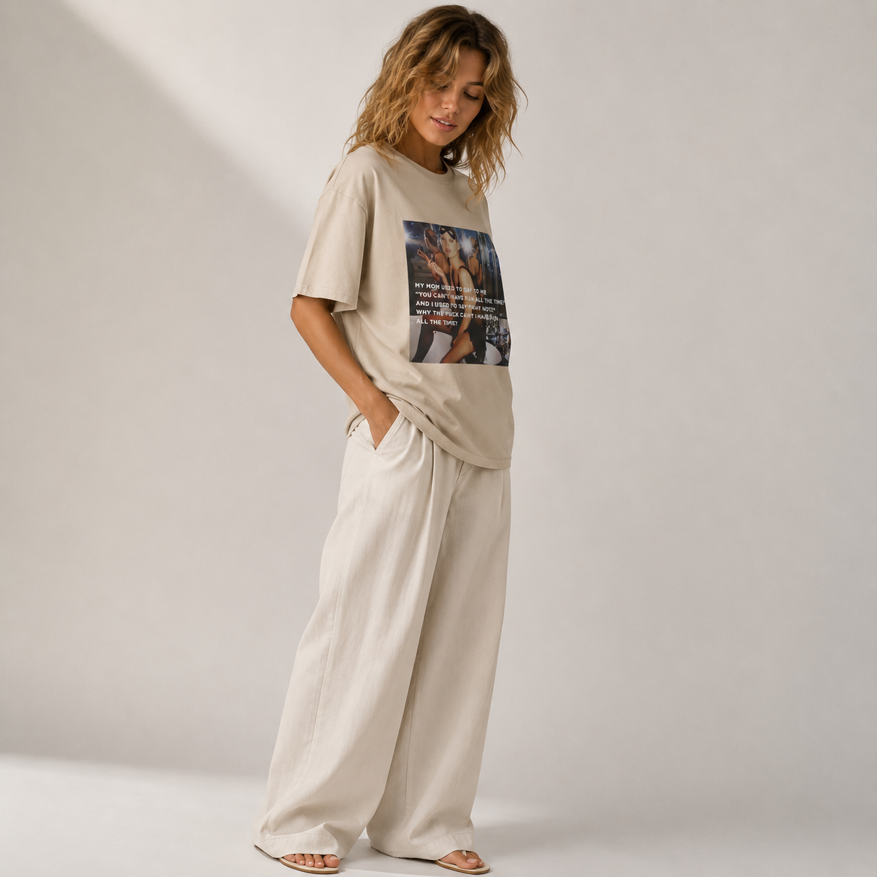 Why Can't I Have Fun All The Time? Photo Tee | Retro Glam Graphic Shirt Cool Girl Aesthetic Model Off Duty It Girl Outfit