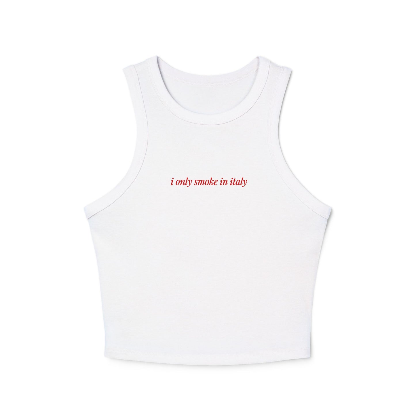 I only smoke in Italy Racer Tank Top | Italy Girl Tank European Summer Cool Girl Italian Summer Vacation Outfit