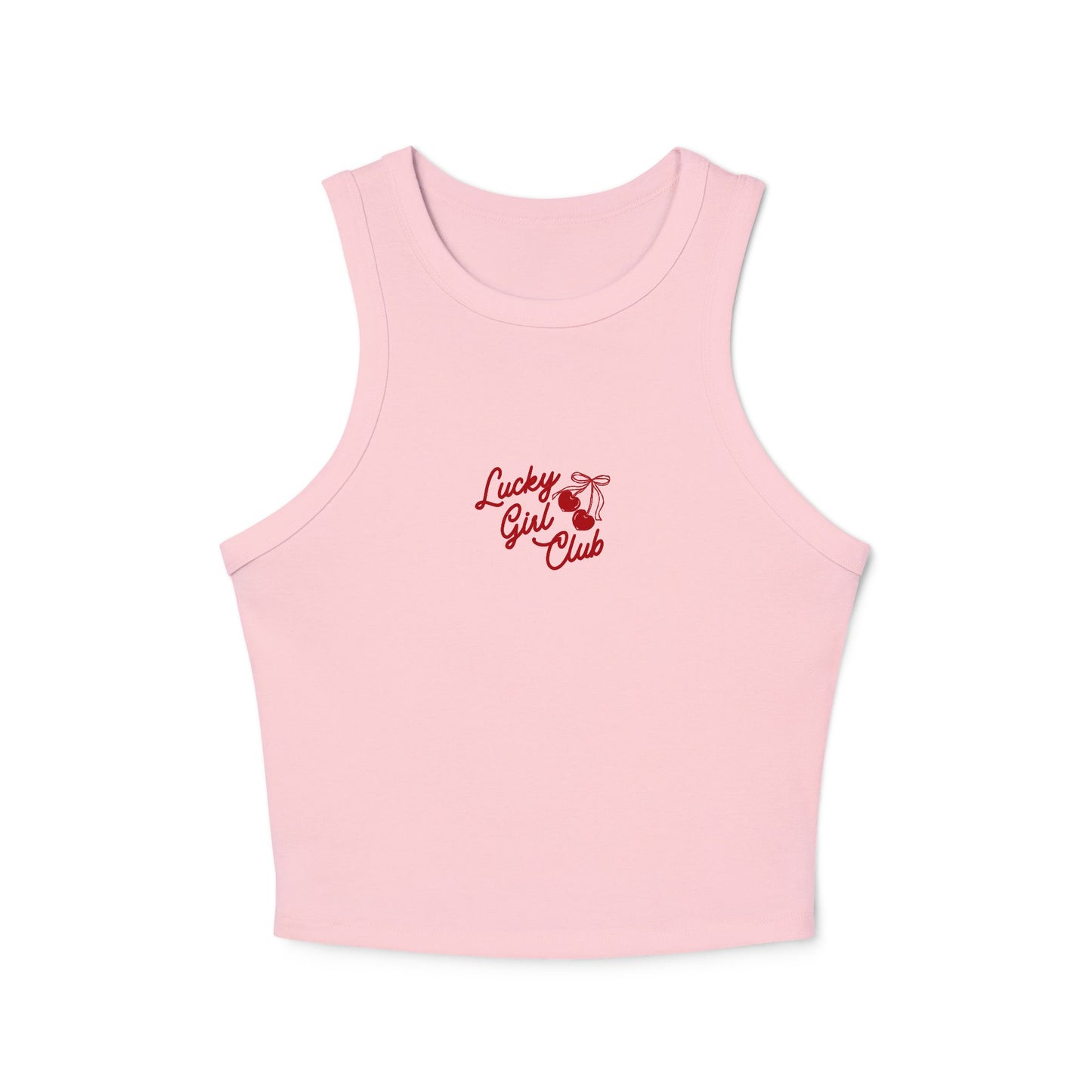 Lucky Girl Club Retro Script Cherry Graphic Tank