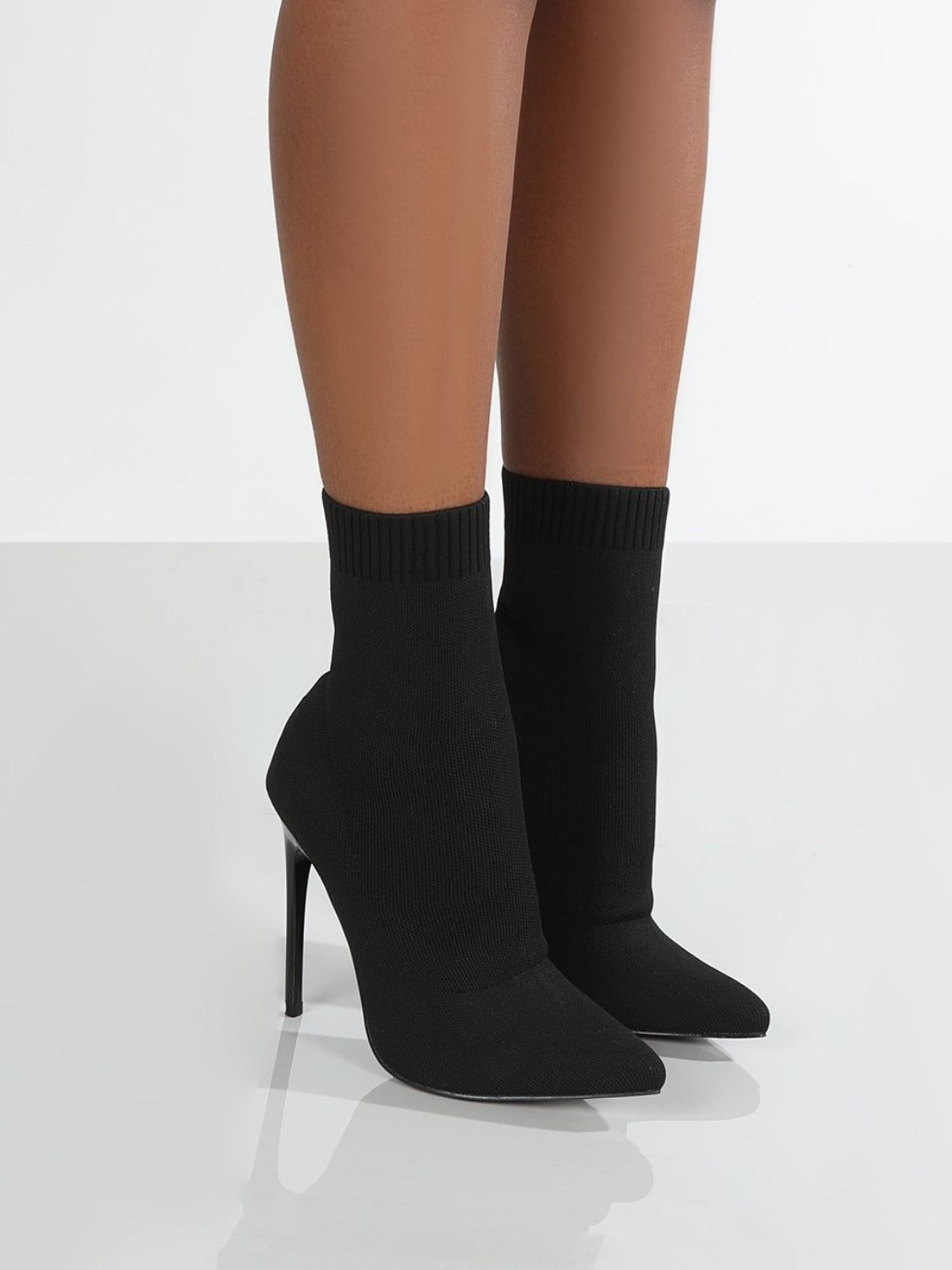 Mesh Point Toe Stiletto Boots