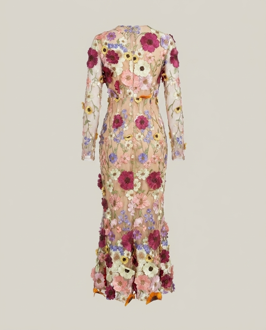 Eavan floral midi dress, product flat back