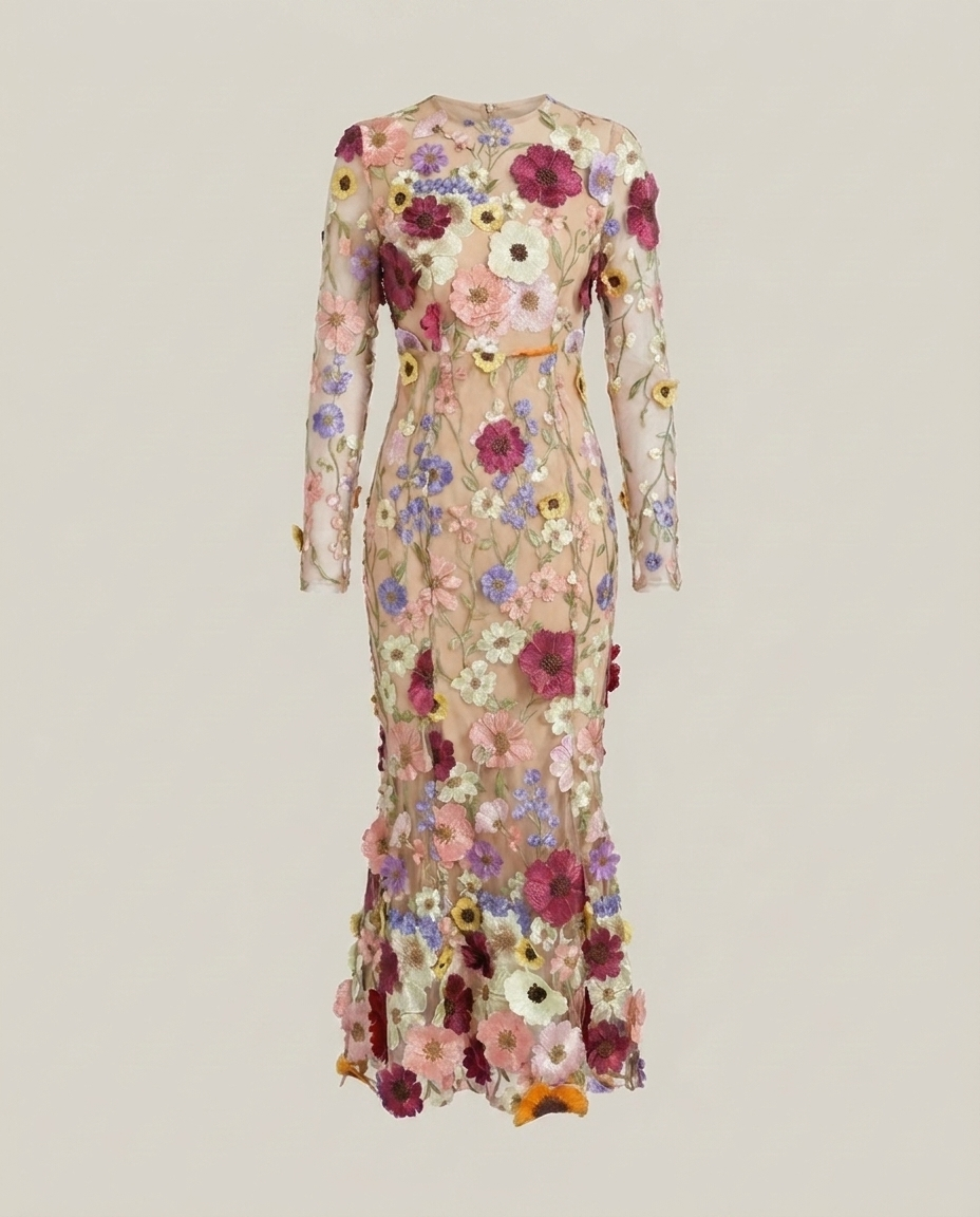 Eavan floral midi dress, product flat front