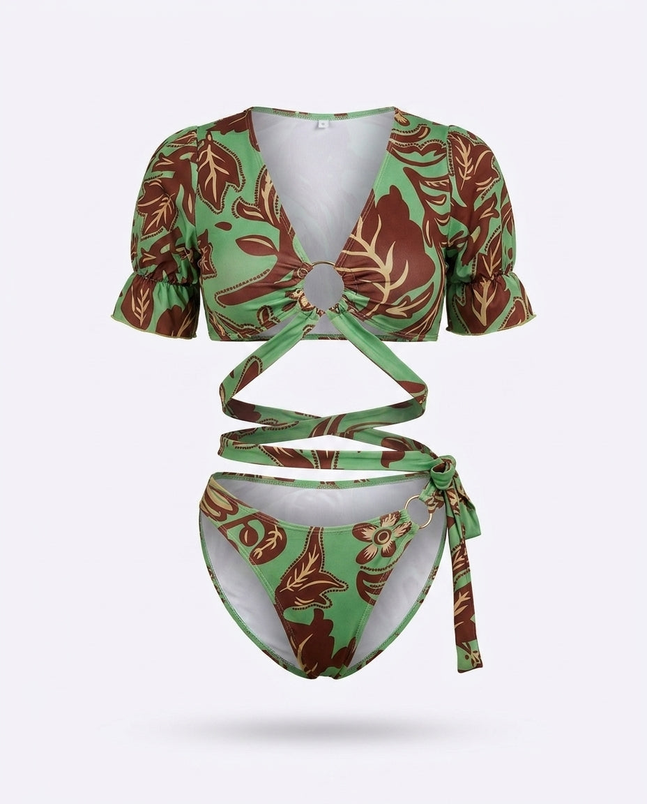 Anastasia printed bikini set — 3D ghost mannequin product shot