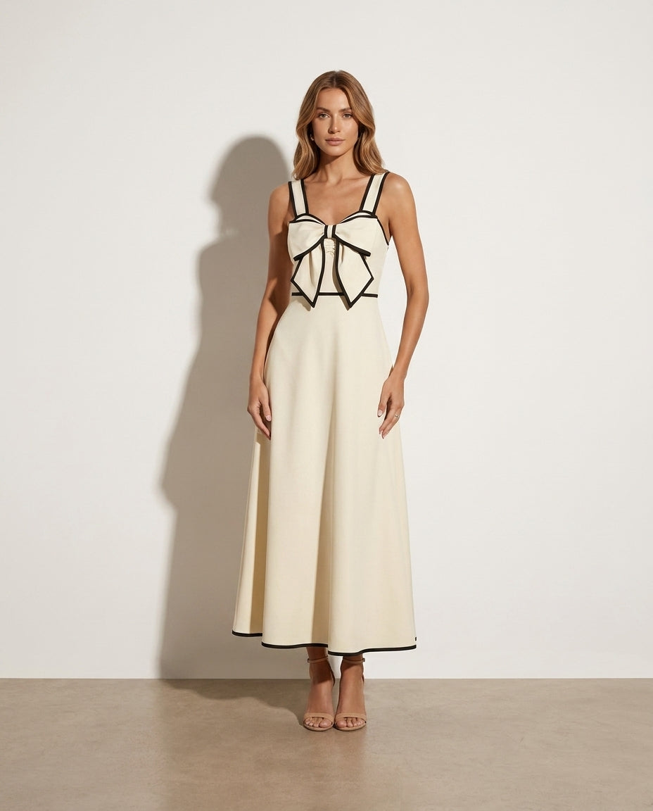 Anouk Bowknot A-Line Midi Dress — studio model shot