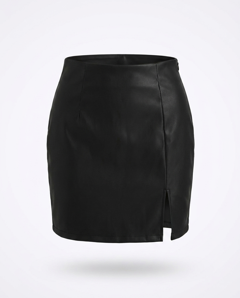 Borghild Slit Mini Skirt — 3D ghost mannequin product shot