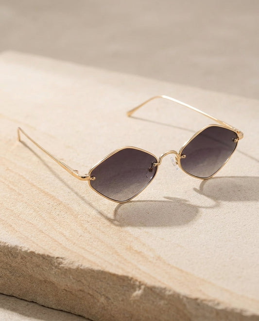 Chrysanthe — cat-eye gold frame sunglasses product shot