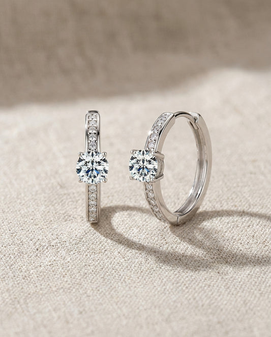 Dagny Moissanite Platinum-Plated Earrings — still-life product shot