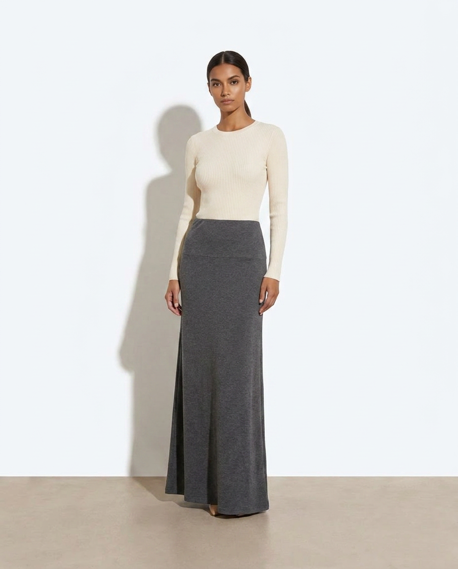 Daphne maxi skirt — studio model shot