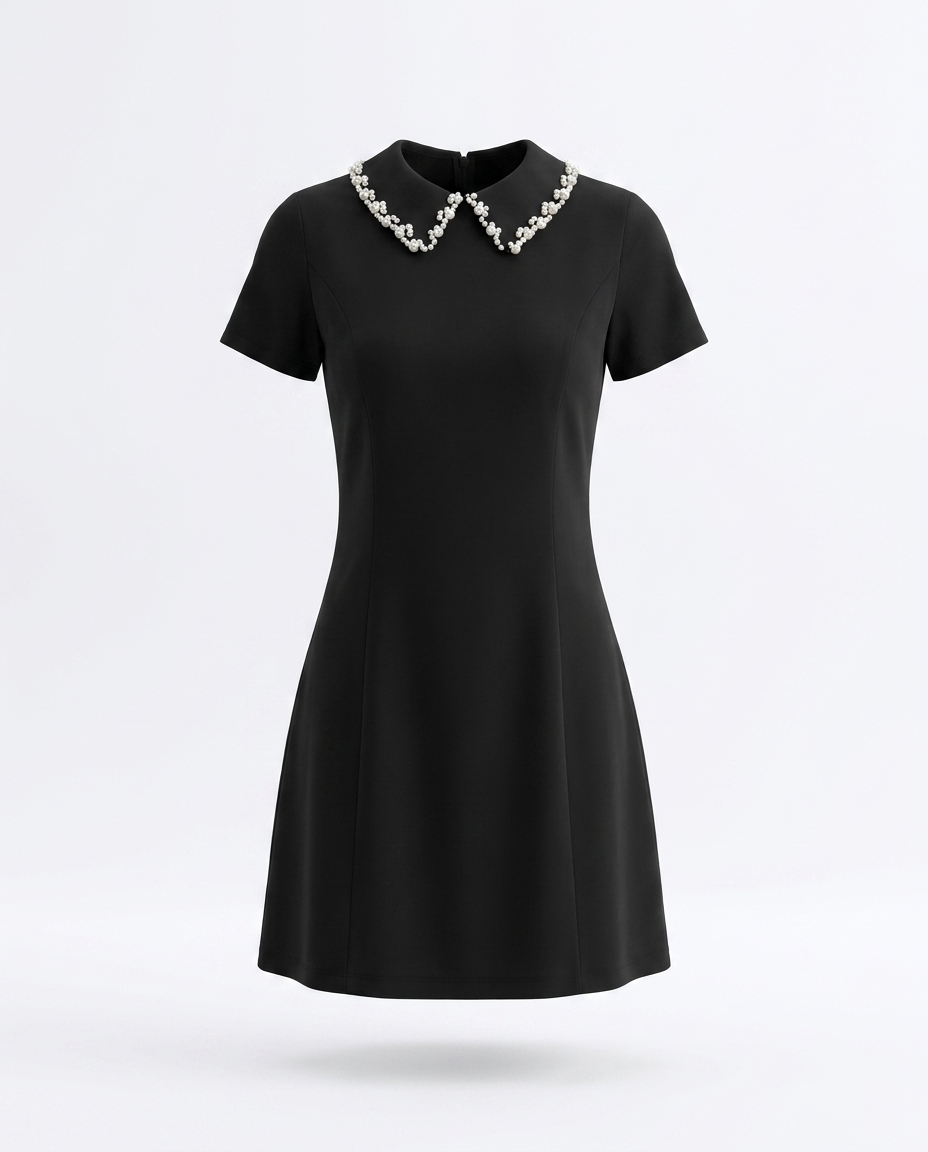 Eleanor Beaded Mini Dress — 3D ghost mannequin product shot