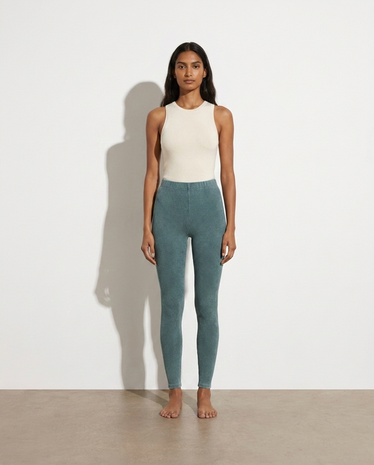 Eleni Ribbed Elastic Waist Leggings — studio model shot