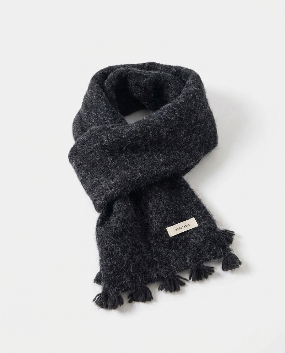 Étaín Tassel Knitted Scarf — still-life product shot