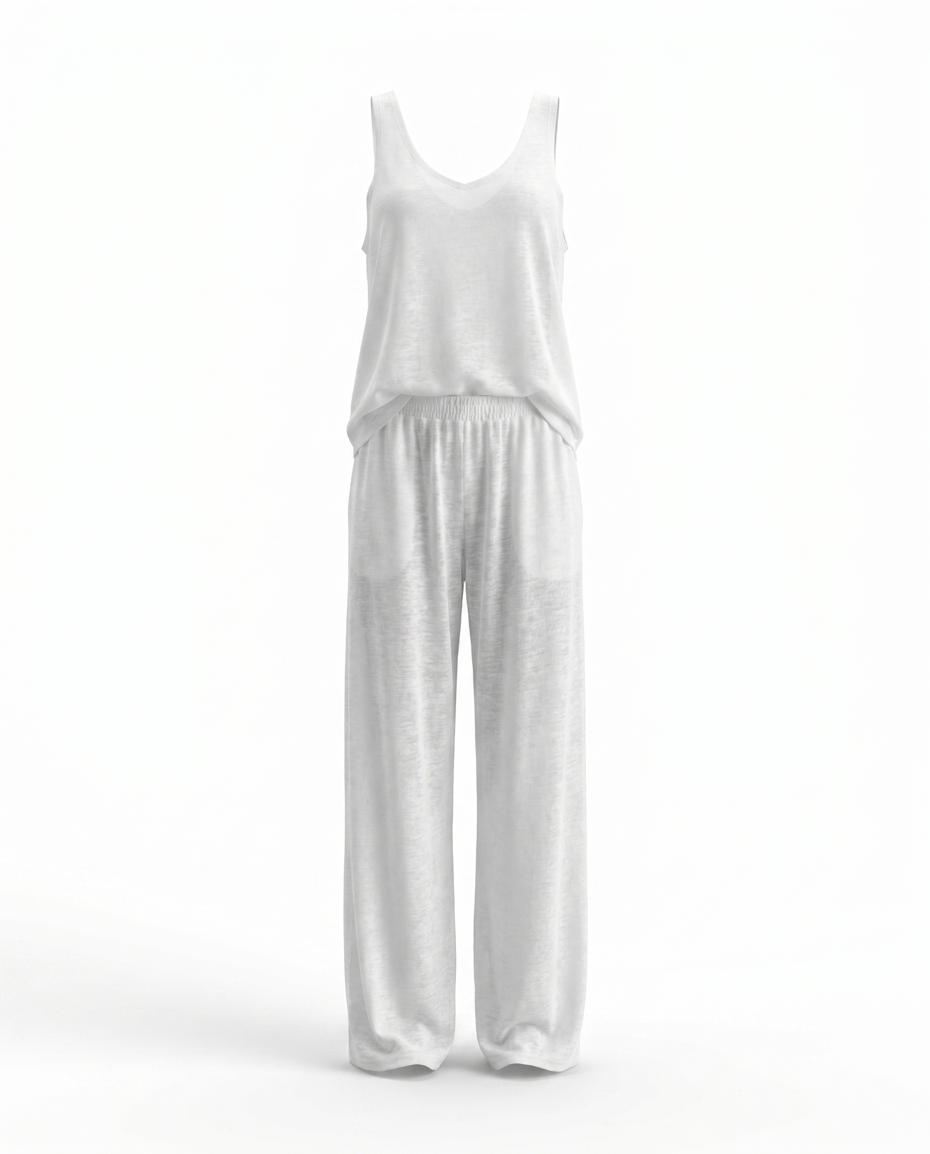 Gefen Wide Strap Tank and Pants Lounge Set — 3D ghost mannequin product shot