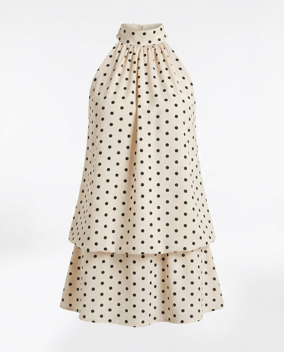 Galit Polka Dot Halter Neck Mini Dress — ghost mannequin