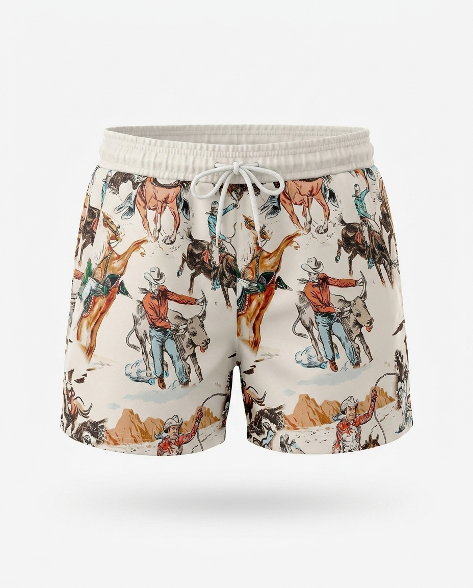 Gia Rodeo-Print Drawstring Shorts product