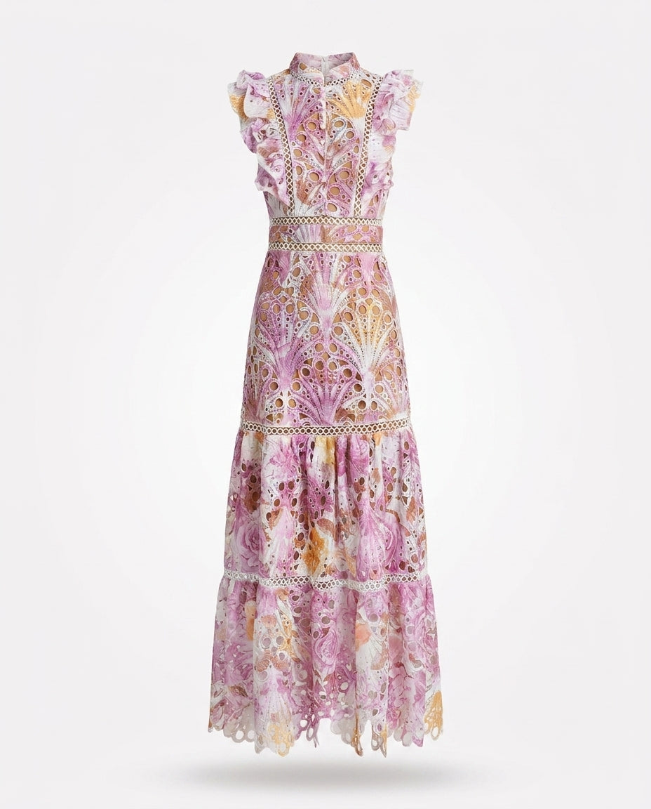 Hannelore Floral Lace Detail Maxi Dress ghost mannequin