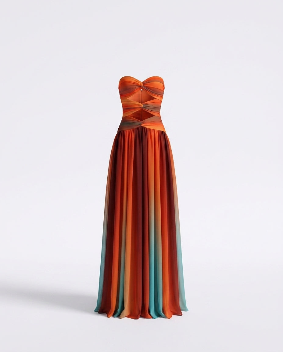 Heidi Strapless Cutout Maxi Dress - ghost mannequin