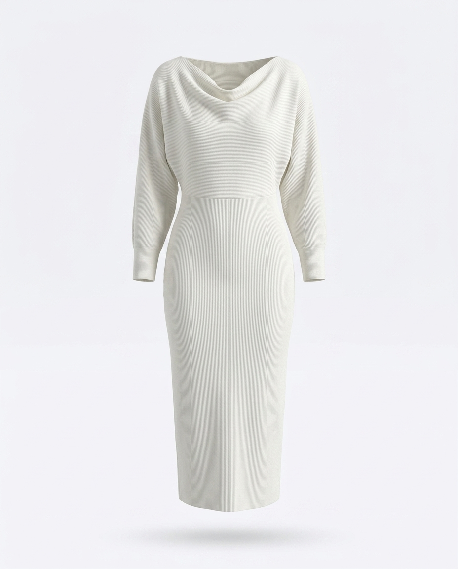 Helena cowl neck knit dress — ghost mannequin