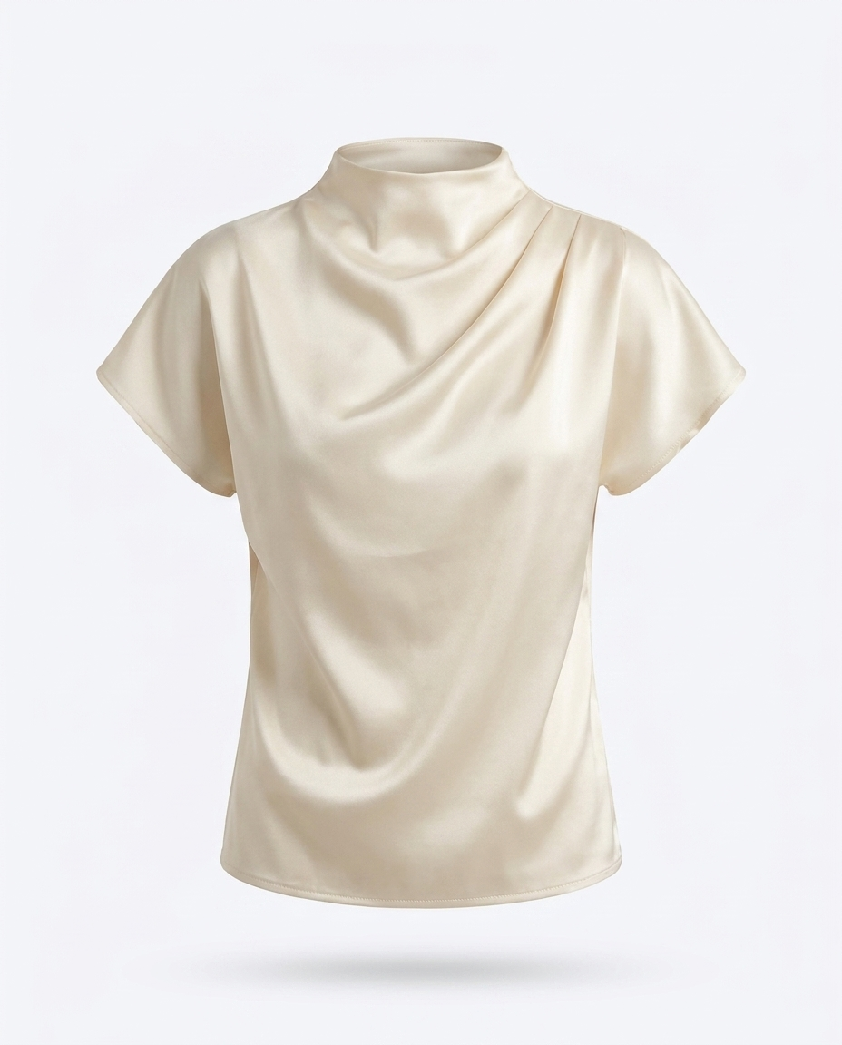 Hermione Mock Neck Short Sleeve Blouse - product