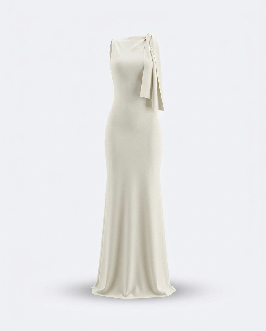 Penelope Tie-Shoulder Maxi Dress — ghost mannequin