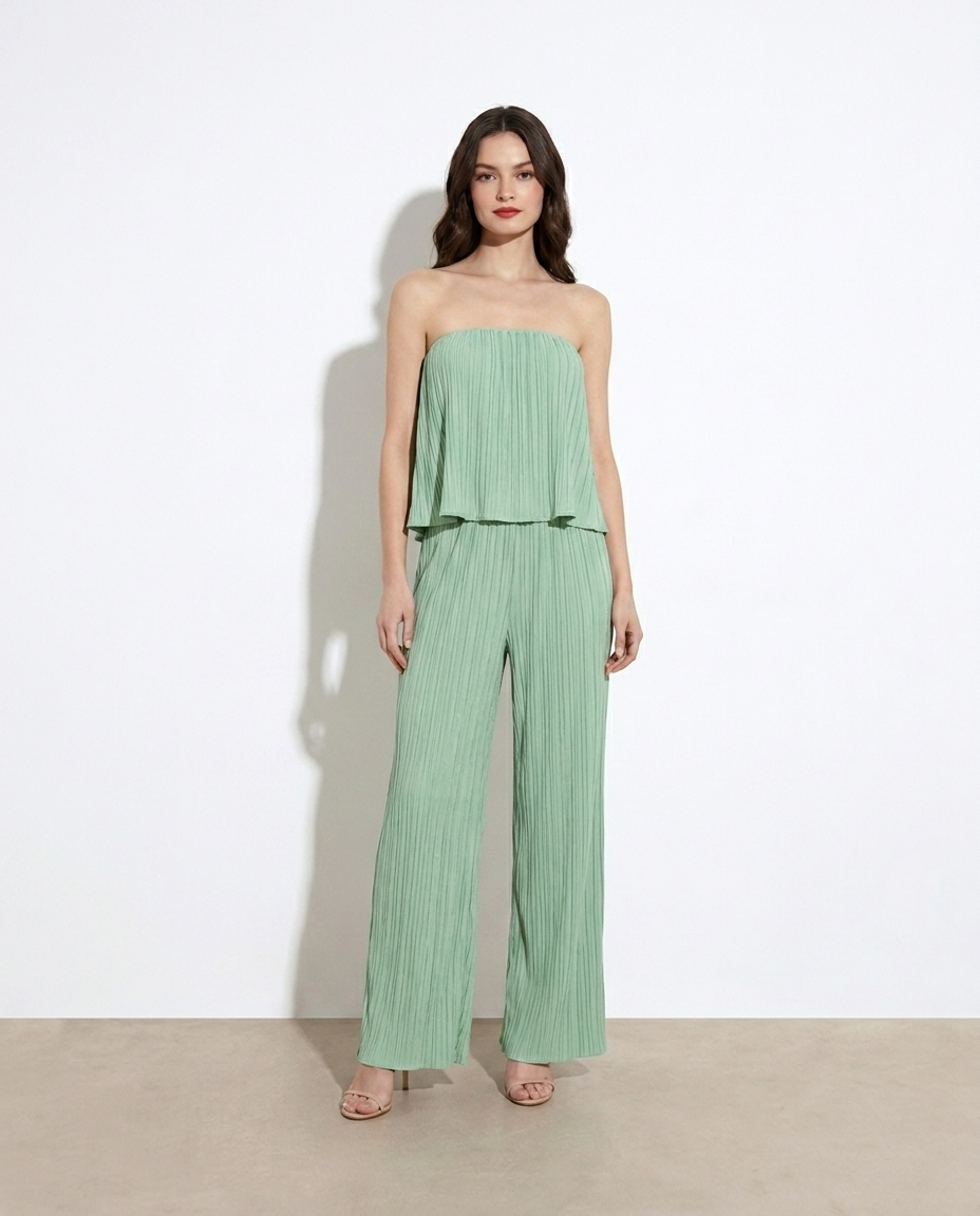 Salome Tube Top and Wide-Leg Pants Set - studio model