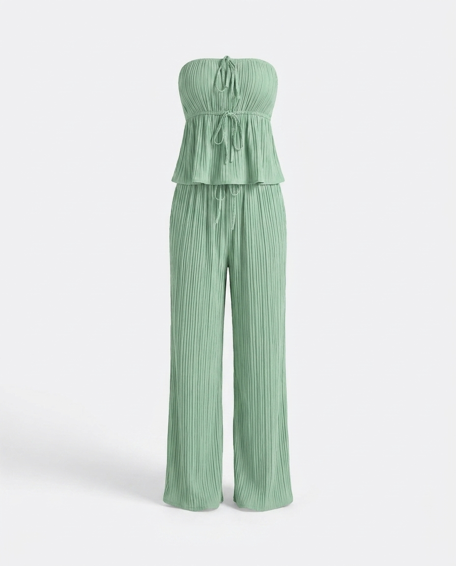Salome Tube Top and Wide-Leg Pants Set - ghost mannequin