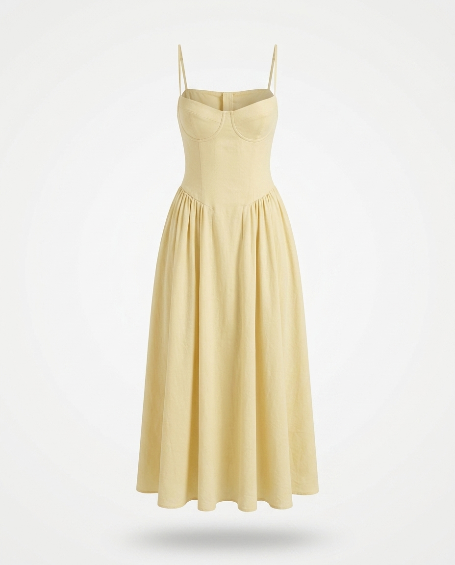 Katrin Sweetheart Neck Spaghetti Strap Midi Dress mannequin