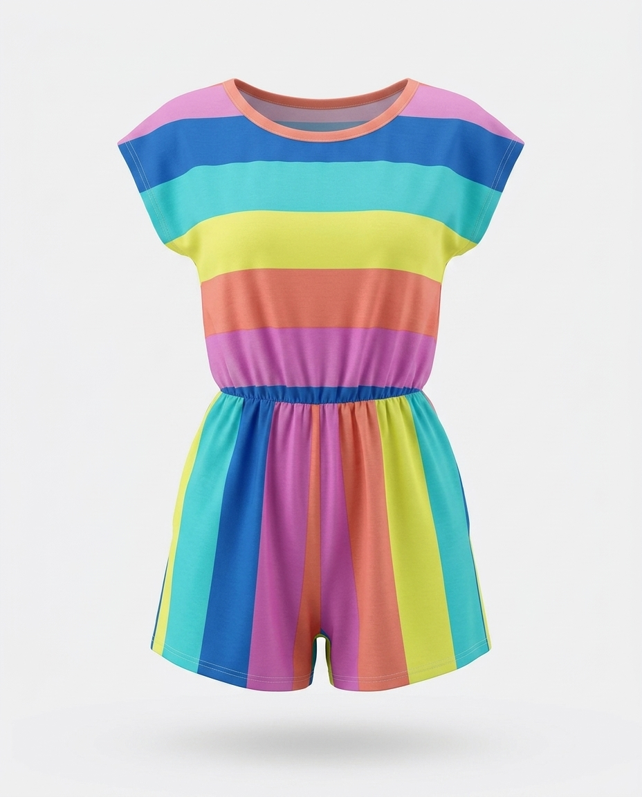 Kit Multicolored Stripe Romper mannequin