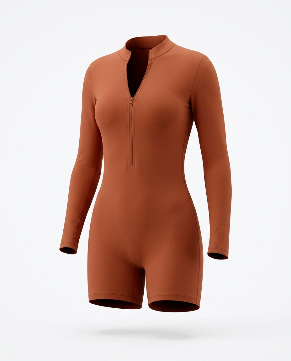 Korinna Half Zip Long Sleeve Active Romper mannequin