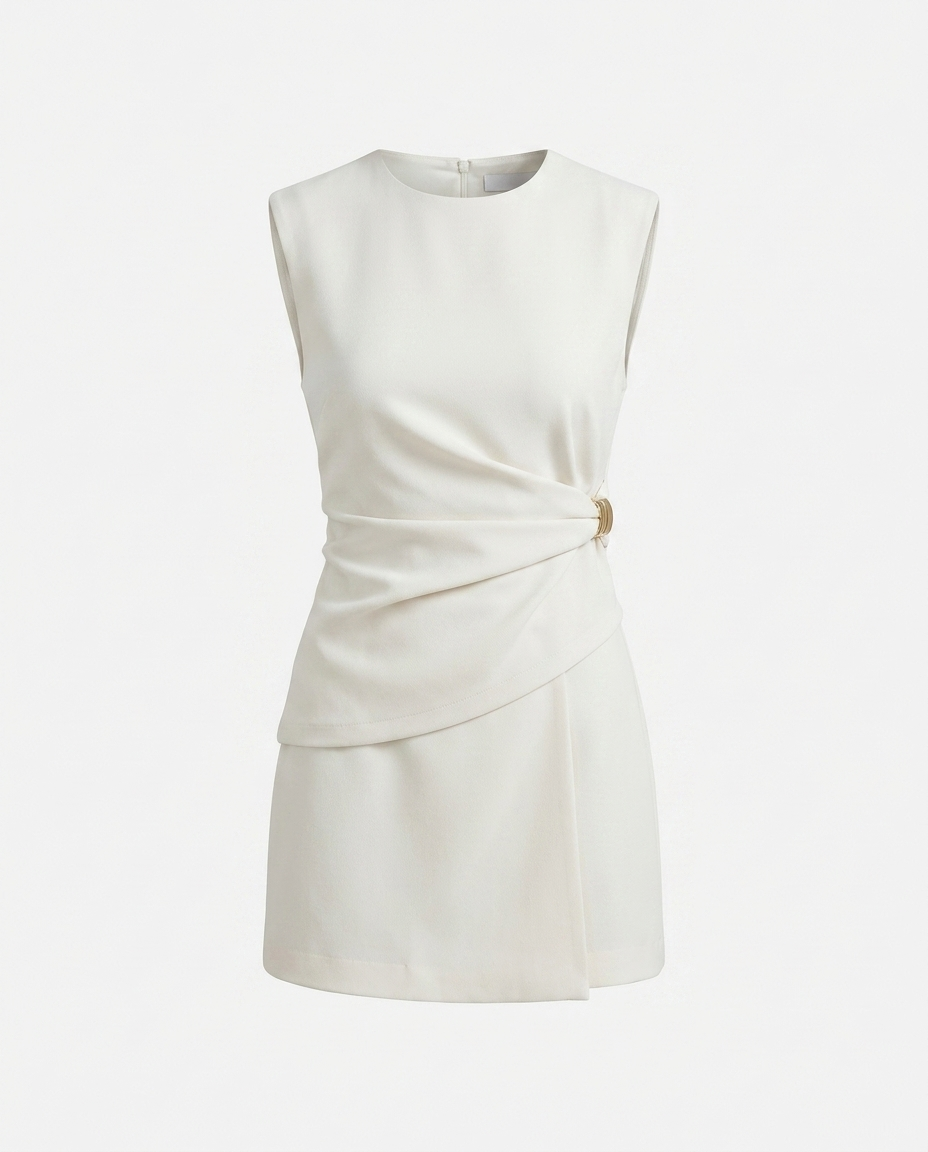 Laurence round-neck top and skirt set mannequin