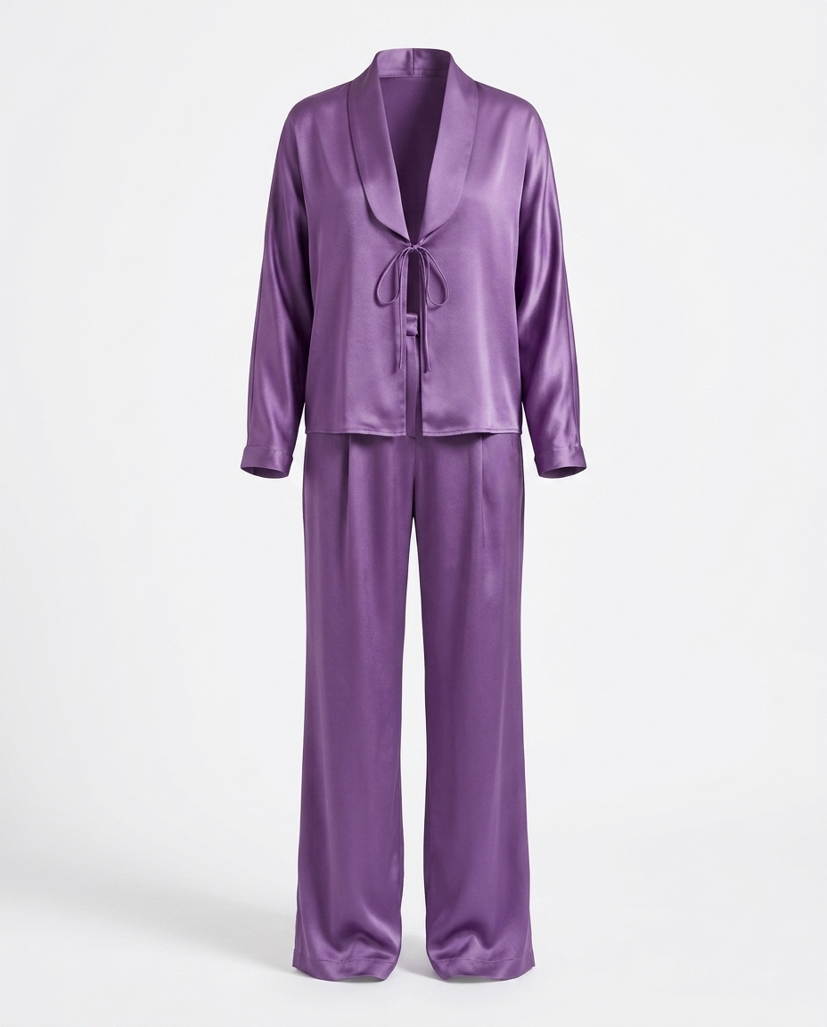 Lavinia open front tied top and pants set mannequin