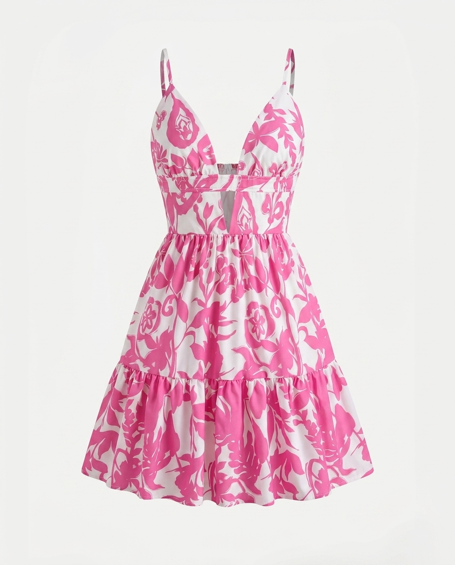 Floral cutout mini dress mannequin