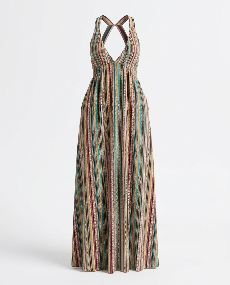 Striped maxi dress mannequin