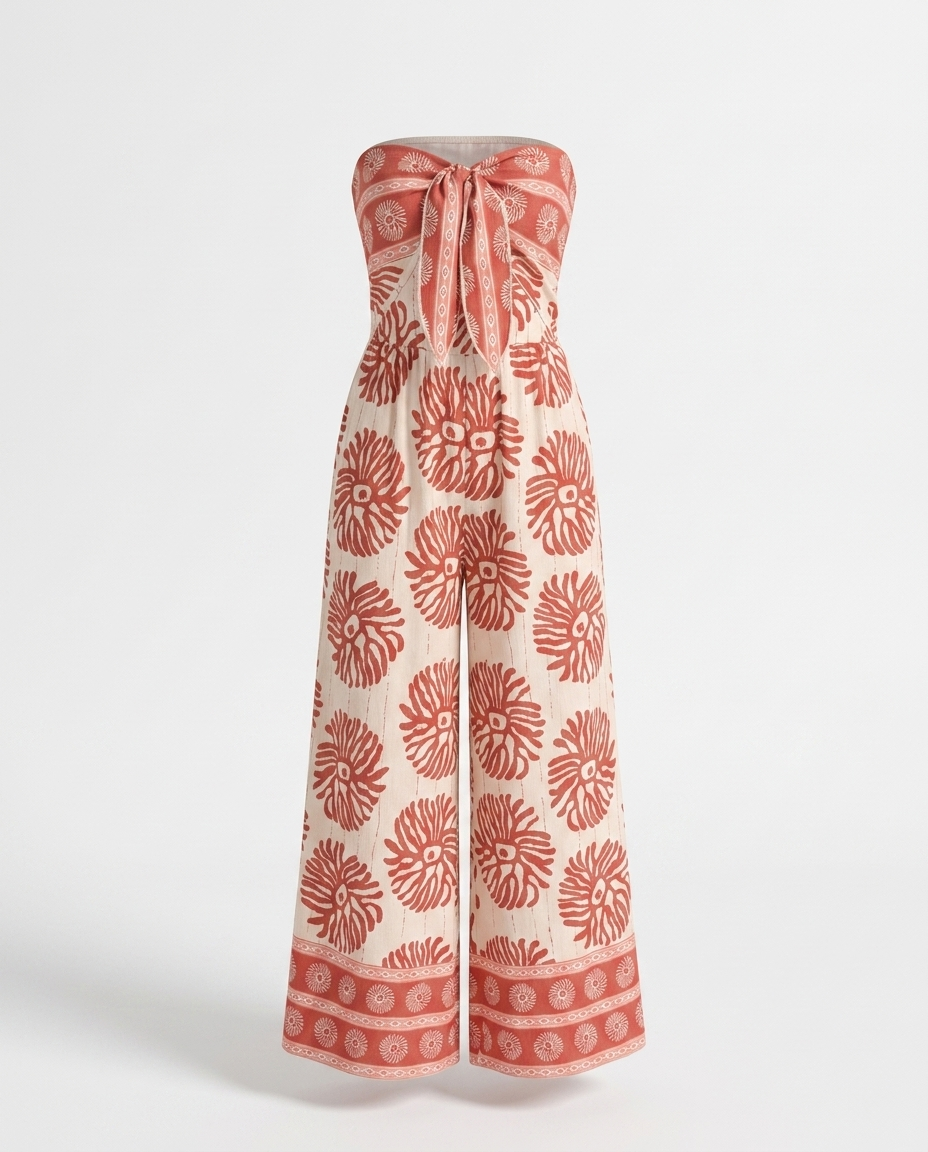 Floral wide-leg jumpsuit mannequin