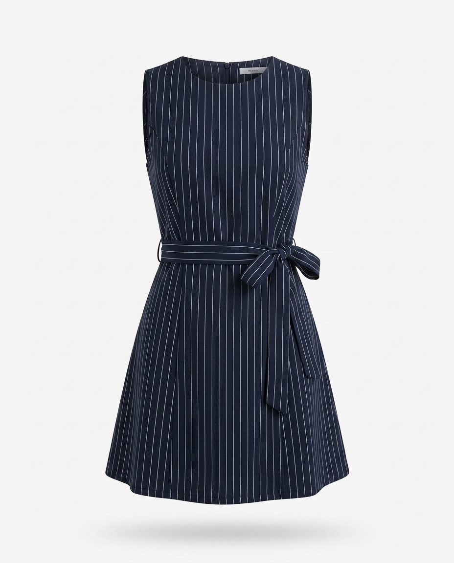Lital Striped Sleeveless Tie Waist Dress mannequin