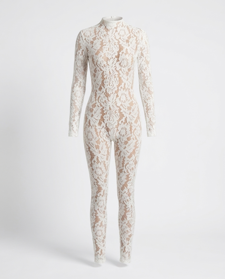 Lorelei Lace Mock Neck Long Sleeve Jumpsuit mannequin