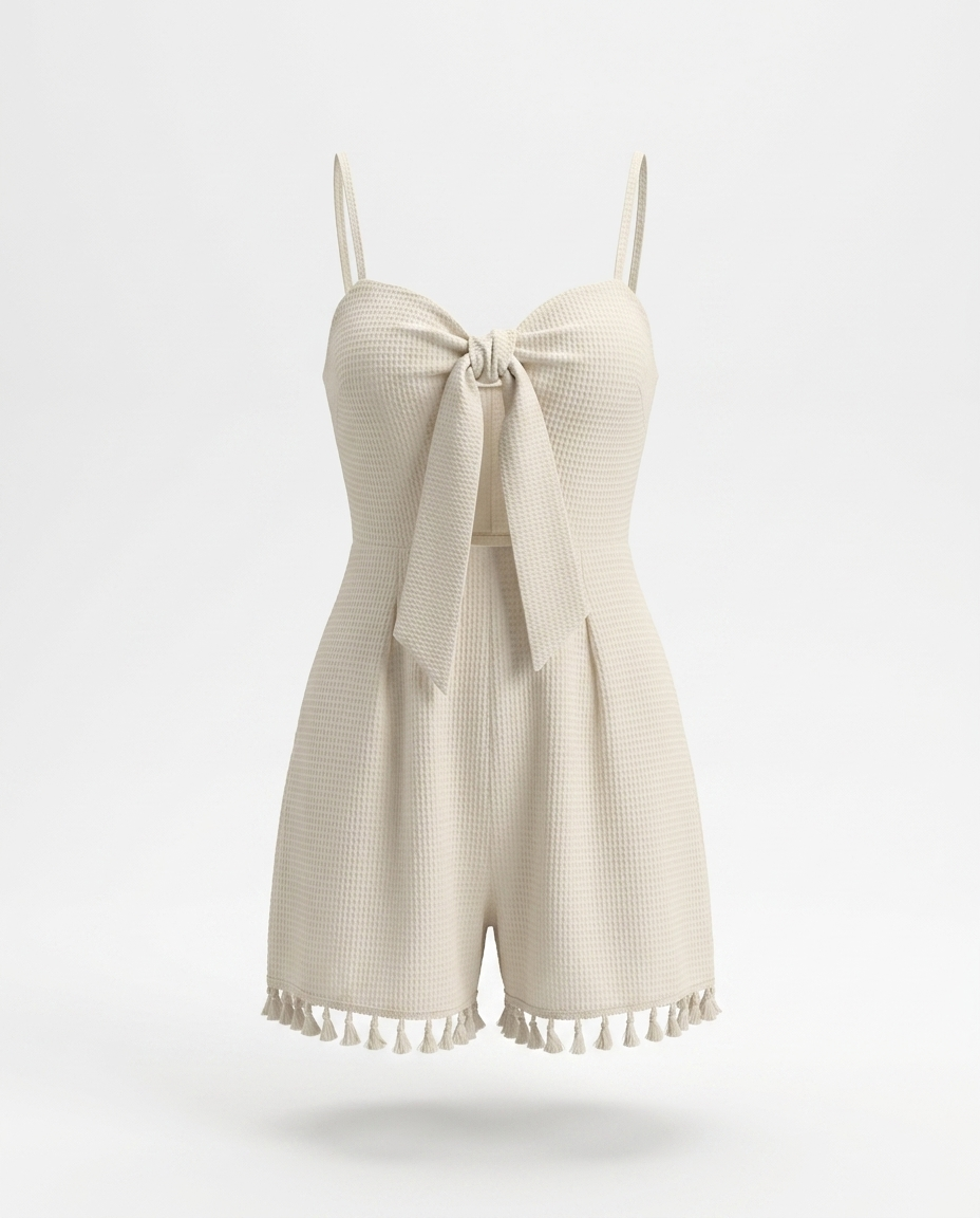 Lorraine Sweetheart-Neck Spaghetti-Strap Romper mannequin