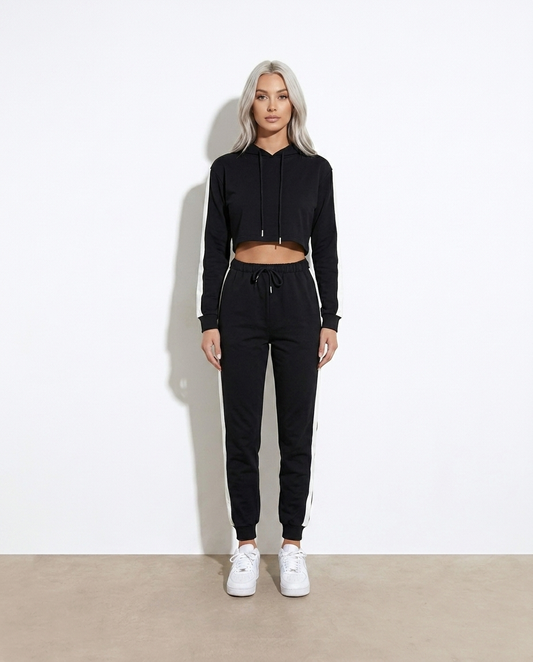Lottie Cropped Hoodie and Jogger Set on model