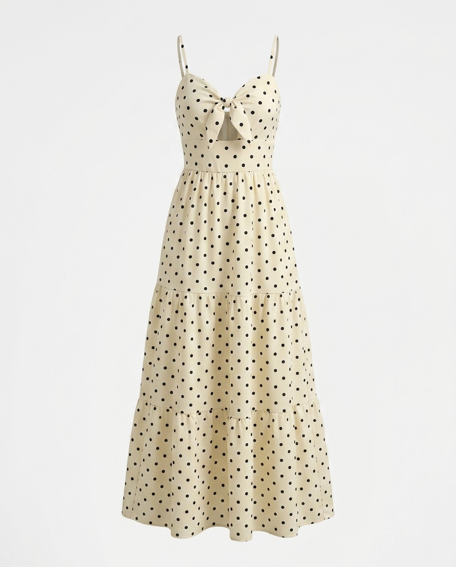Magnolia Polka Dot Tie-Front Maxi Dress mannequin
