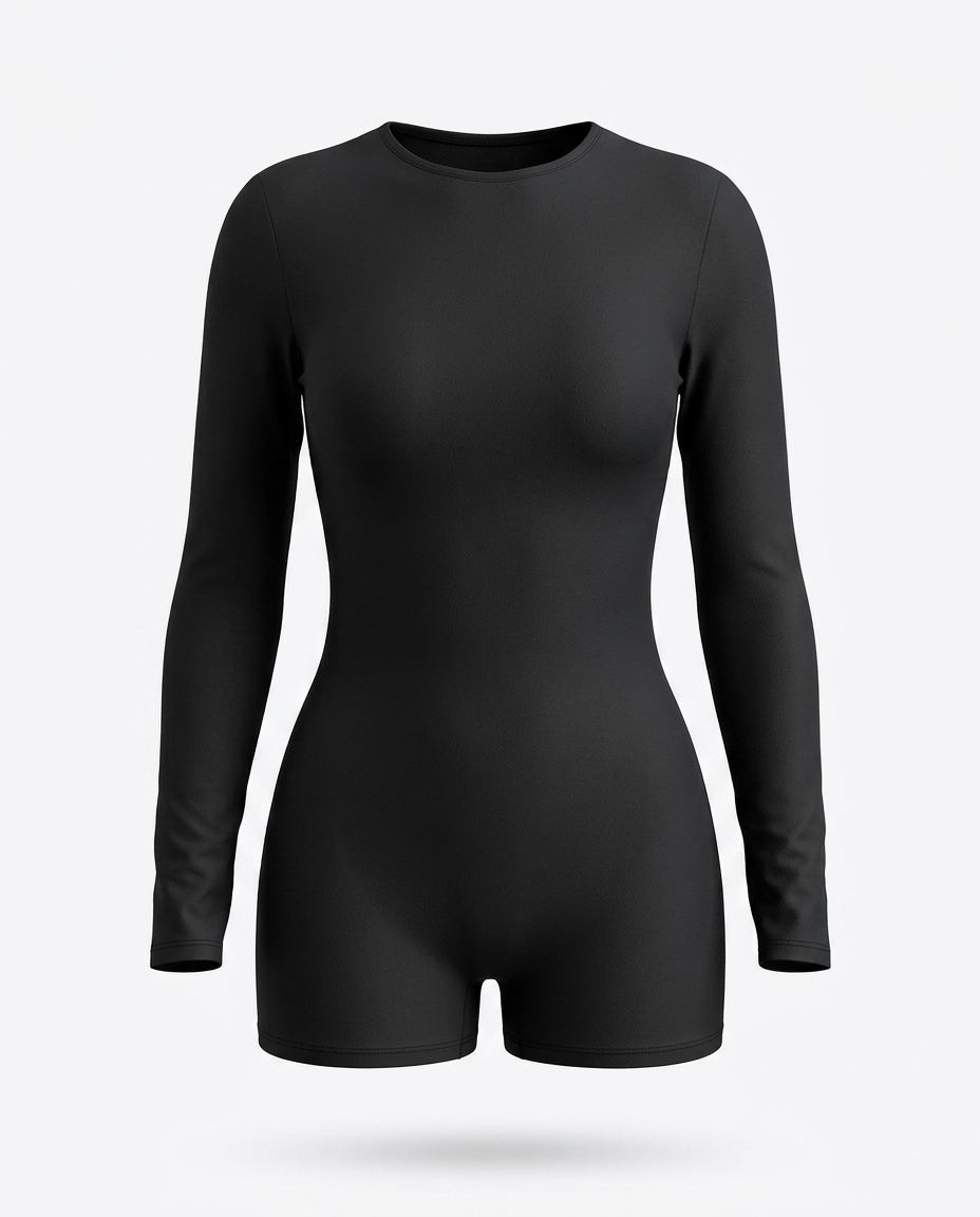 Mara Round-Neck Long-Sleeve Romper mannequin