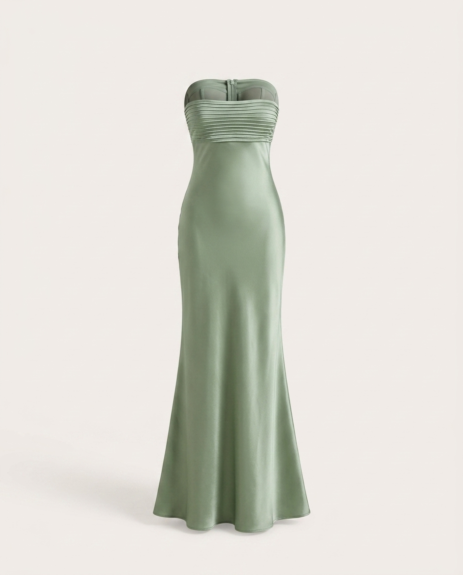 Gunda Tube Mermaid Maxi Dress — 3D ghost mannequin product shot
