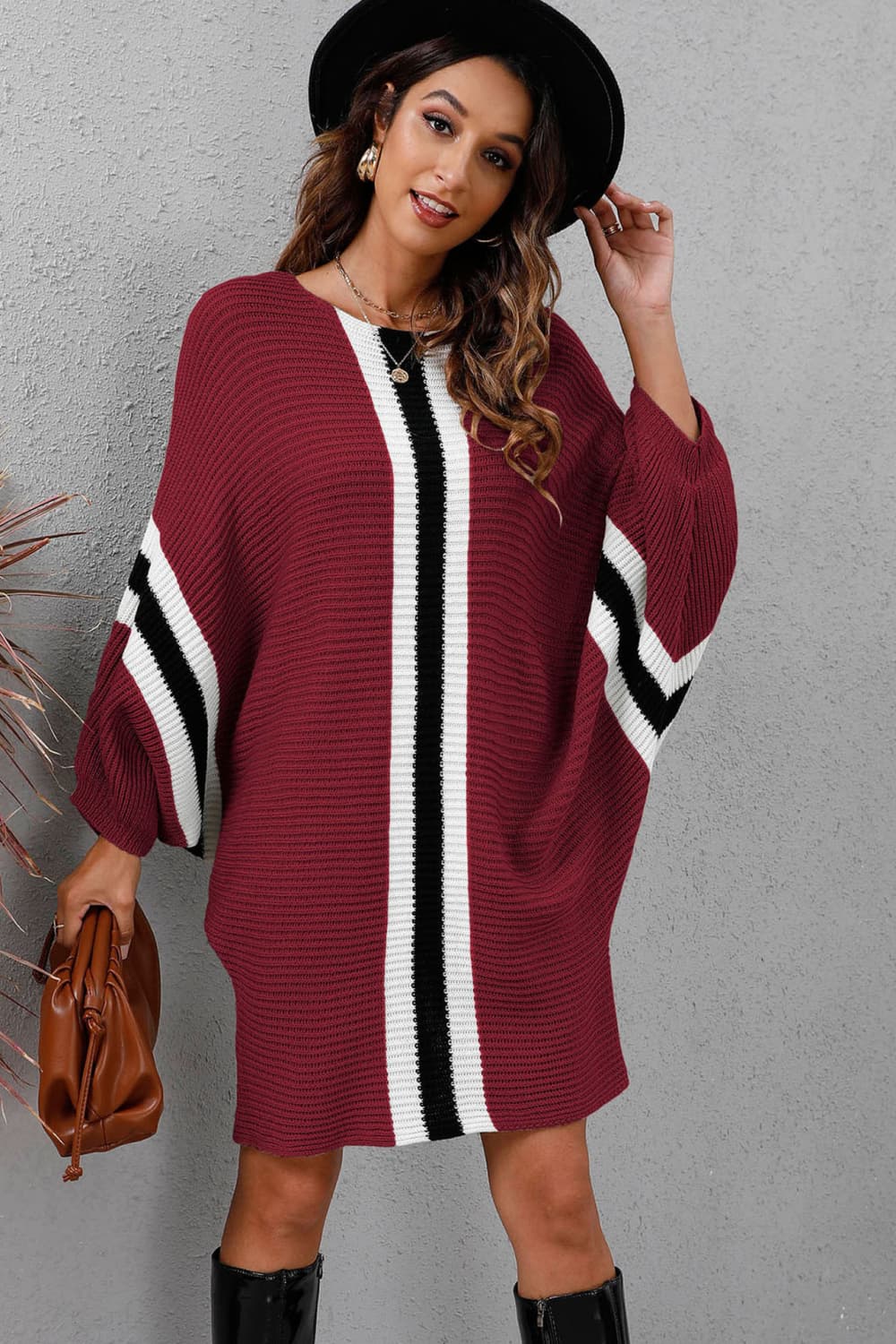 Ingelin Ribbed Round Neck Sweater Dress