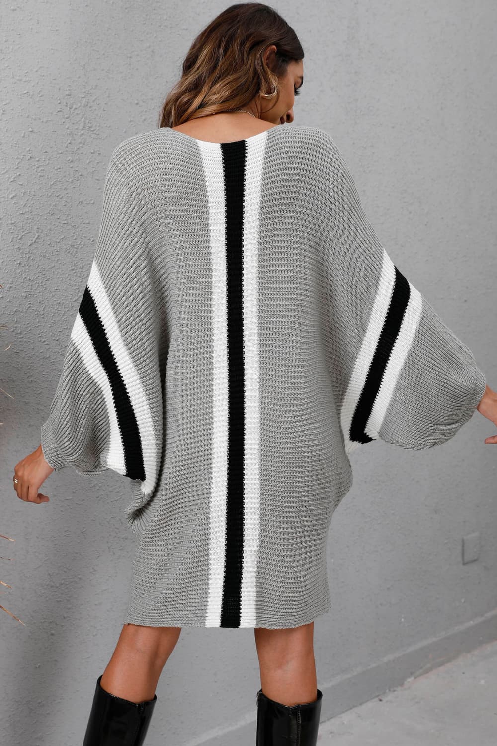 Ingelin Ribbed Round Neck Sweater Dress