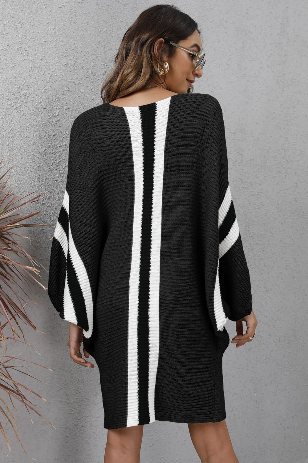 Ingelin Ribbed Round Neck Sweater Dress